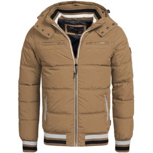 INDICODE JEANS Winterjas 'Marlon'  brokaat / zwart / wit