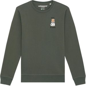 Watapparel Sweatshirt ' Dogtor '  olijfgroen / gemengde kleuren
