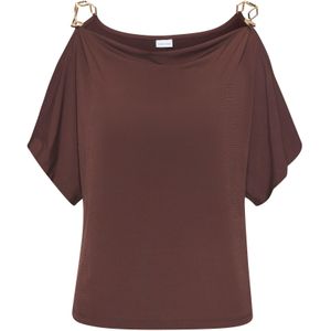 Lascana - Shirt - Bruin - Korte Mouwen