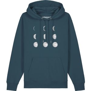 Watapparel Sweatshirt ' Moonphases '  petrol / wit gemêleerd