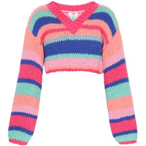 MYMO Trui  navy / mintgroen / abrikoos / framboos