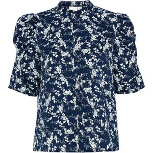 ICHI Blouse 'IHKate'  marine / wit