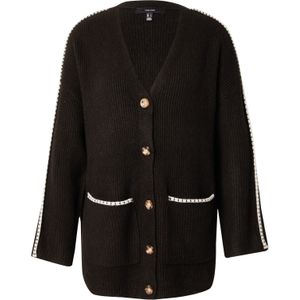 VERO MODA Gebreid vest 'VMZORA'  donkerblauw / wit