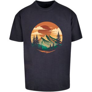F4NT4STIC Shirt 'Sonnenuntergang Berglandschaft'  donkerblauw / gemengde kleuren