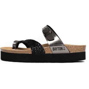 Bayton Teenslipper 'Andromac'  zilvergrijs / zwart