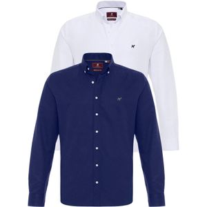 Overhemden - Katoen - 2 Pack - Button-down Kraag - Lange Mouw