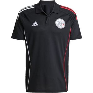 adidas Ajax Polo 2025-2026 - Zwart Wit Rood - 65% Gerecycled Polyester 35% Katoen