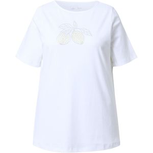 Ulla Popken Shirt  geel / wit