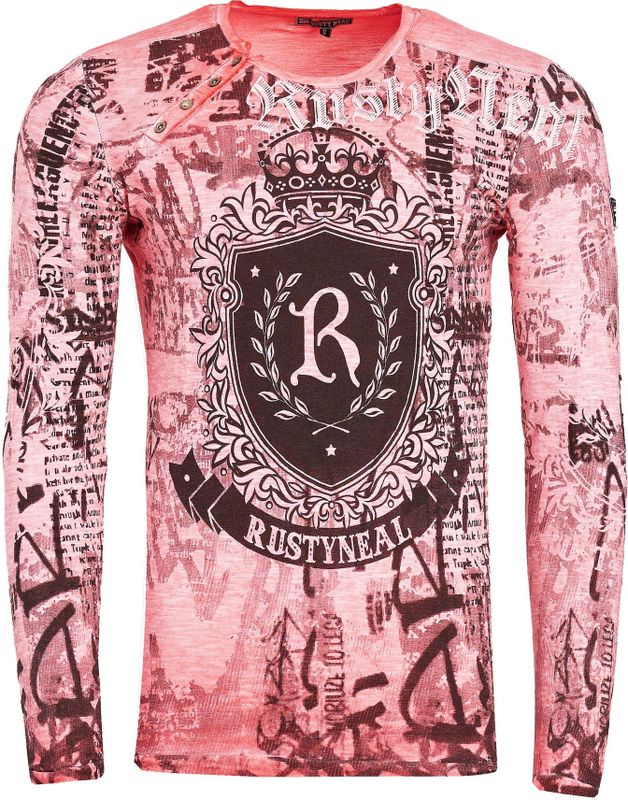 Rusty Neal - Lang Shirt - Slim Fit - 100% Katoen