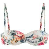 Bikinitop - Gebloemd - Crème - Met Beugel - Gewatteerd