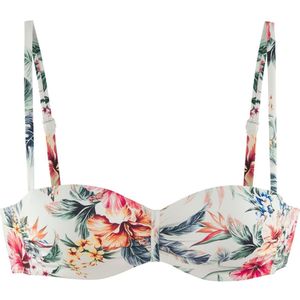 Bikinitop - Gebloemd - Crème - Met Beugel - Gewatteerd