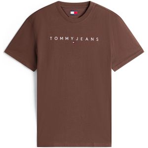 Tommy Jeans Shirt  chocoladebruin / wit
