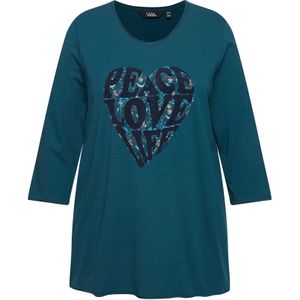 Ulla Popken Shirt  petrol / zwart / wit