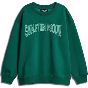SOMETIME SOON Sweatshirt 'Winters'  smaragd / jade groen / wit