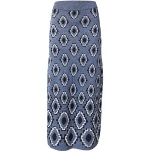 VILA Rok 'VISTREY'  indigo / smoky blue / zwart / wit