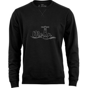 Cotton Prime Sweatshirt 'Leuchtturm Moin'  zwart / wit