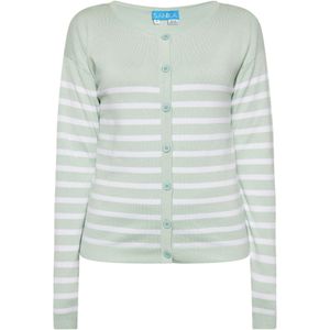 SANIKA Gebreid vest  mintgroen / wit