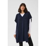Kaffe - Gebreide Poncho - Blauw - Midnight Marine