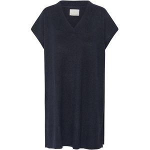 Kaffe - Gebreide Poncho - Blauw - Midnight Marine