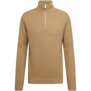 SELECTED - SLHDane - Trui - Beige - Lange Mouw - Halve Rits