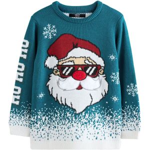 Next Trui 'Christmas'  beige / petrol / rood / wit