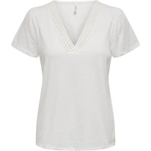 ONLY - ONLBenita - T-shirt - Wit - Losse Pasvorm