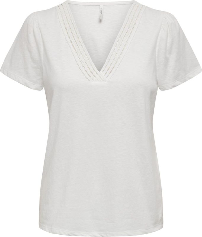 ONLY - ONLBenita - T-shirt - Wit - Losse Pasvorm