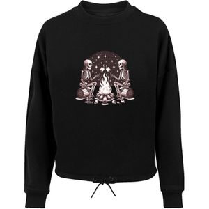 F4NT4STIC Sweatshirt 'Skeletons Campfire Mashmallow'  donkerbruin / zwart / offwhite