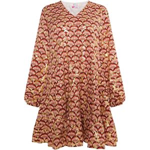 IZIA Blousejurk  camel / goud / zwart / wit