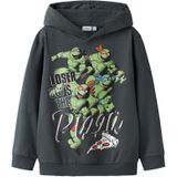 NAME IT Sweatshirt 'Ninja Turtles'  donkergrijs / groen / wit