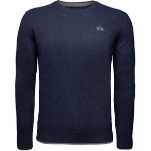 La Martina Trui  taupe / donkerblauw