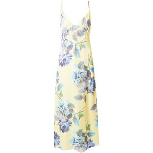 Bardot Avondjurk 'WINTOUR'  indigo / lichtblauw / lichtgeel / groen