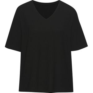 Zwart - Pyjama - Single-Jersey - V-Hals - Korte Mouwen