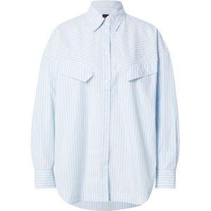 BOSS Blouse 'C_Bostaffa_1'  lichtblauw / wit