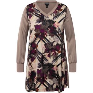 Ulla Popken - Tuniek - Beige / Bruin / Lila