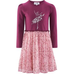 happy girls Jurk  rosa / donkerrood / zilver