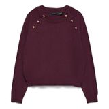 VERO MODA Trui 'VMHAPPY'  wijnrood