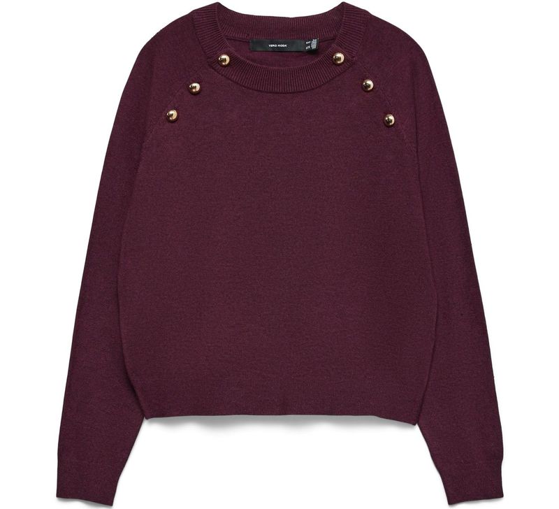 VERO MODA Trui 'VMHAPPY'  wijnrood