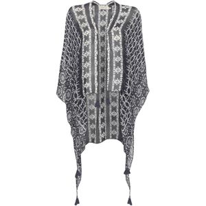 Cream Cape 'Kamila'  grafiet / offwhite