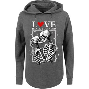 F4NT4STIC Sweatshirt 'Love Is All You Need'  donkergrijs / rood / wit