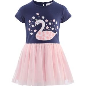 happy girls Jurk  navy / lichtroze / zilver / wit