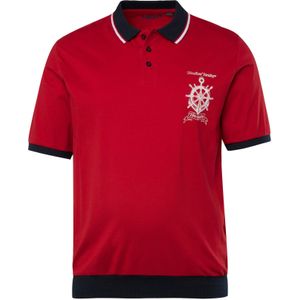 Men Plus Shirt  marine / bloedrood / wit