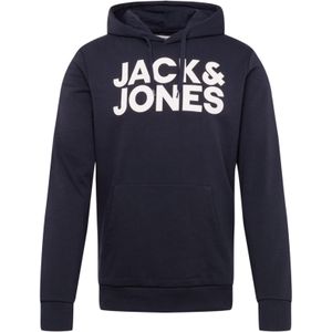 JACK & JONES ESSENTIALS Hoodie JJECORP met Logo Marine/Wit