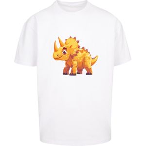 F4NT4STIC Shirt 'Süßer Triceratops Dinosaurier'  geel / wit