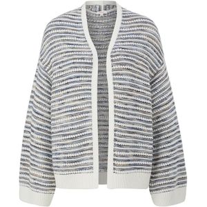 s.Oliver Gebreid vest  ecru / royal blue/koningsblauw / zwart / wit