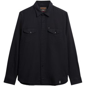 Superdry - Overhemd - Zwart - Linnen - Lange Mouw