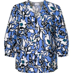 Seidensticker - Klassieke Blouse - Lichtblauw - Tuniek Print - Regular Fit