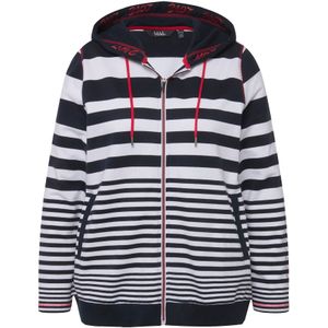 Ulla Popken Sweatvest  nachtblauw / lichtrood / wit