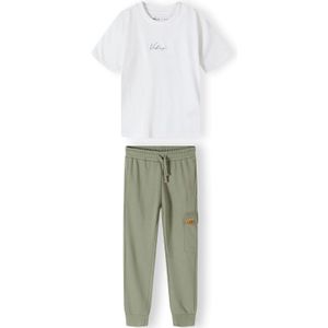 MINOTI Joggingpak  groen / wit