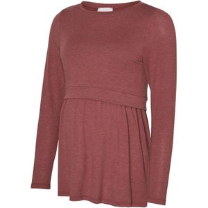 MAMALICIOUS - MLANABELLA - T-shirt - Roestbruin - Lange Mouw